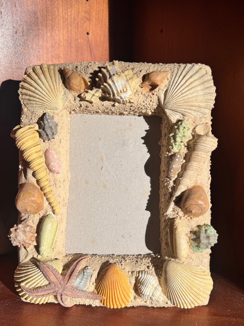 Seashell Decorative Photo Frame – Natural Sand and Shell Accent